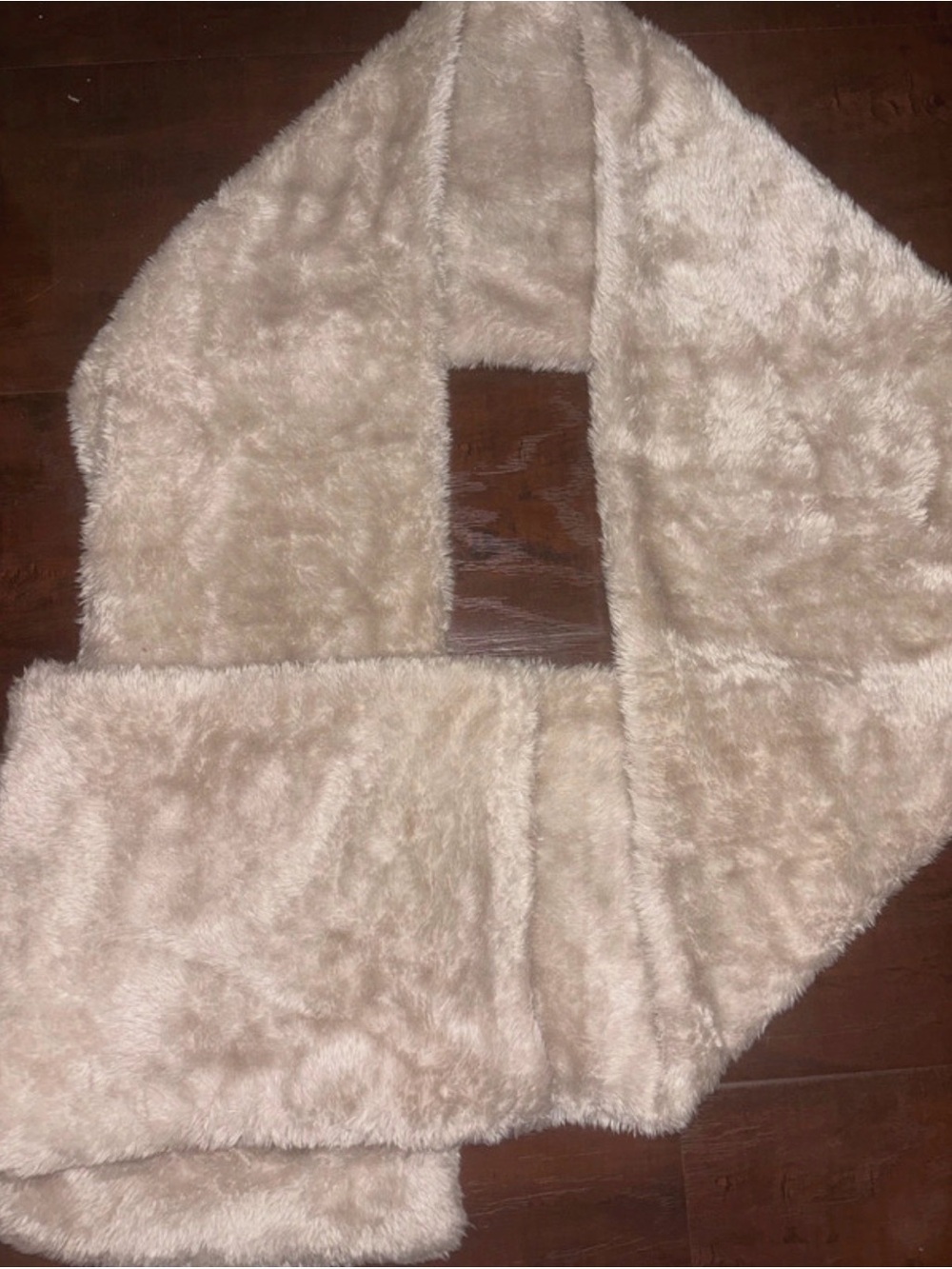 Plush Faux Fur Scarf - Cream
